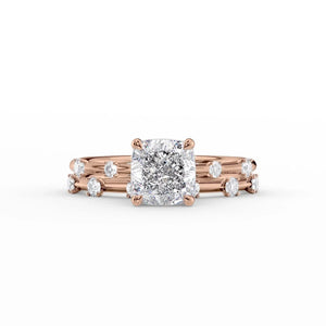 The Serena Set With A 1.5 Carat Cushion Moissanite