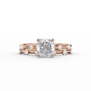 The Serena Set With A 1.5 Carat Cushion Lab Diamond