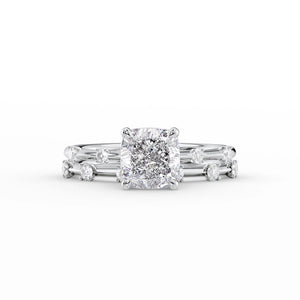 The Serena Set With A 1.5 Carat Cushion Lab Diamond