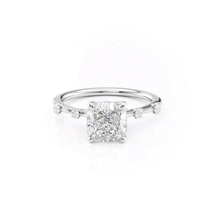 The Serena Set With A 1.5 Carat Cushion Lab Diamond