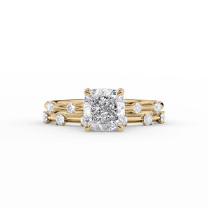 The Serena Set With A 2 Carat Cushion Moissanite