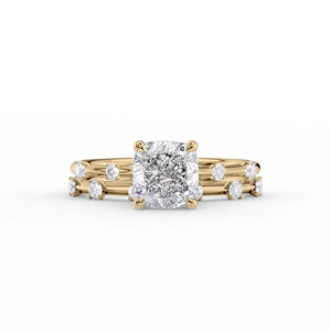 The Serena Set With A 1 Carat Cushion Lab Diamond