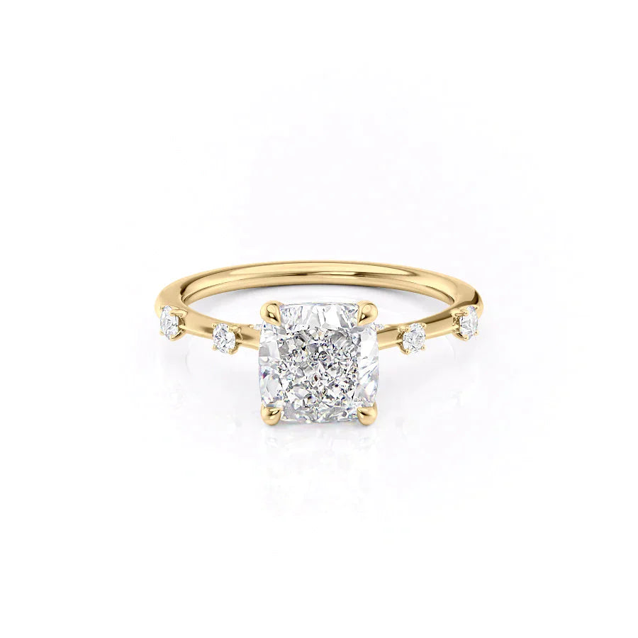 The Serena Set With A 2 Carat Cushion Moissanite