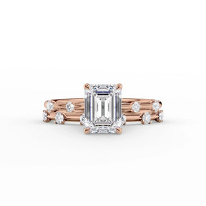 The Serena Set With A 2 Carat Emerald Lab Diamond