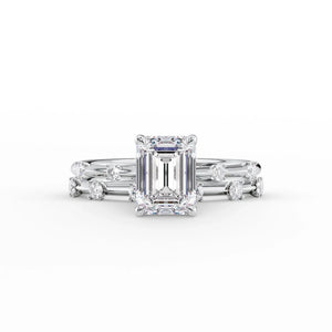 The Serena Set With A 1.5 Carat Emerald Lab Diamond