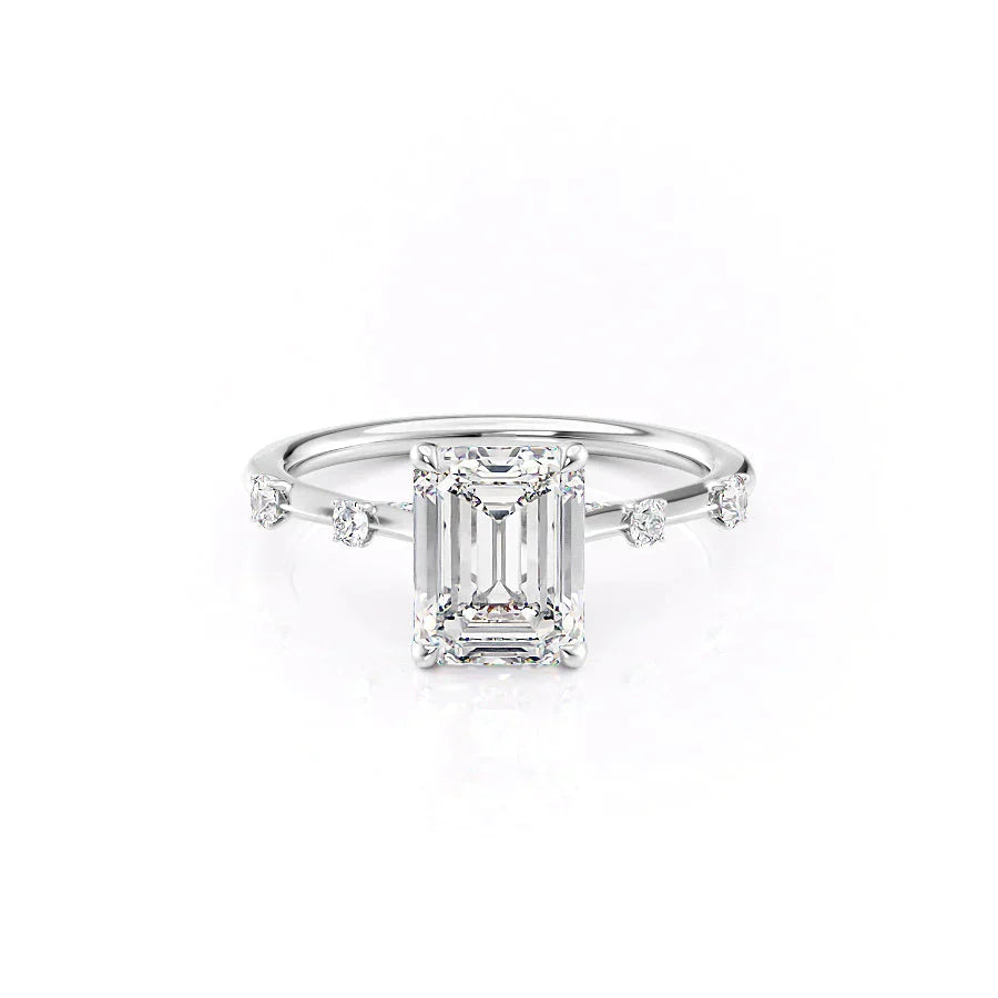 The Serena Set With A 1.5 Carat Emerald Moissanite