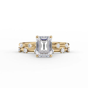 The Serena Set With A 3.5 Carat Emerald Moissanite