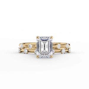 The Serena Set With A 4.5 Carat Emerald Moissanite