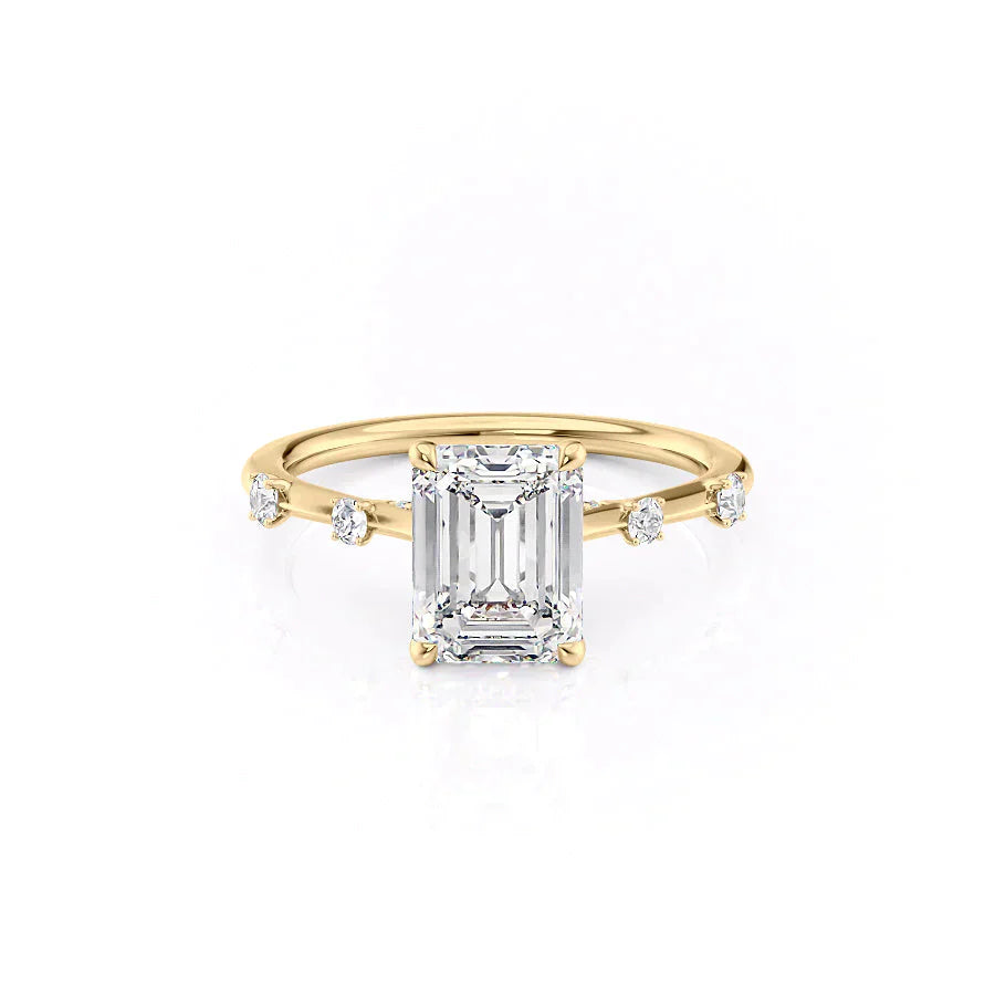 The Serena Set With A 3.5 Carat Emerald Moissanite