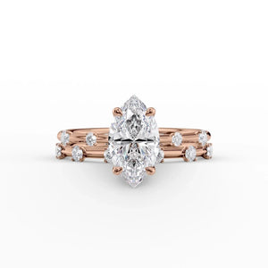 The Serena Set With A 1.5 Carat Marquise Moissanite