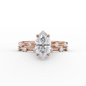 The Serena Set With A 3 Carat Marquise Lab Diamond