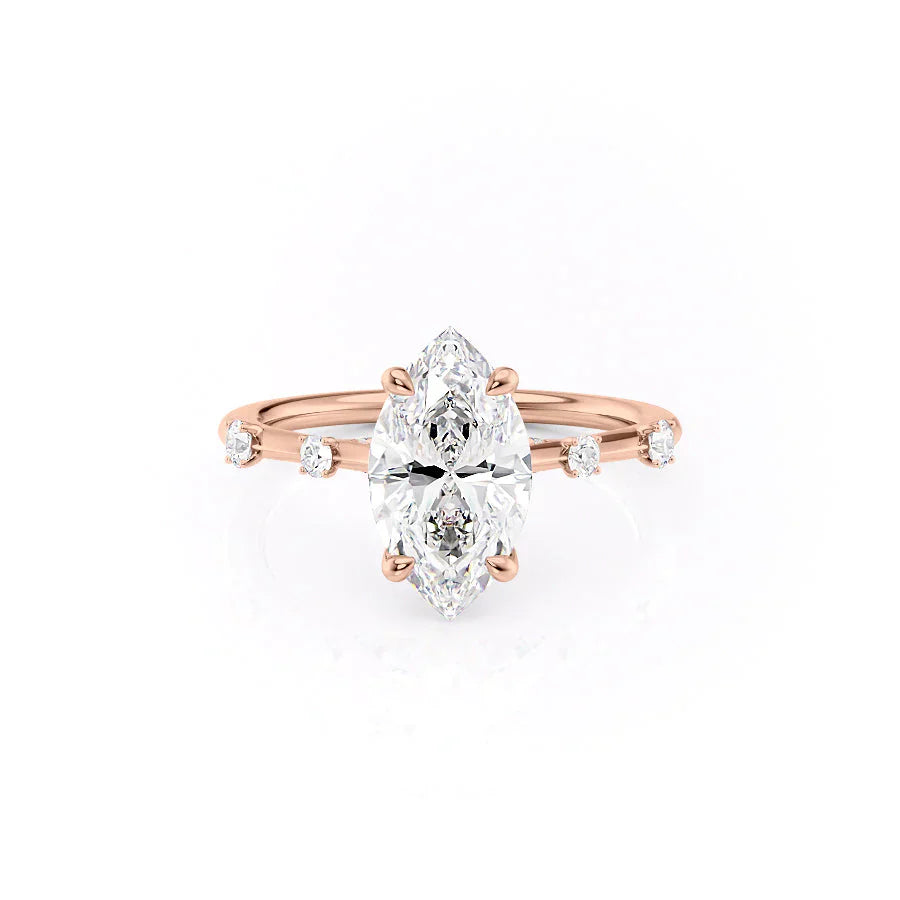 The Serena Set With A 5 Carat Marquise Moissanite