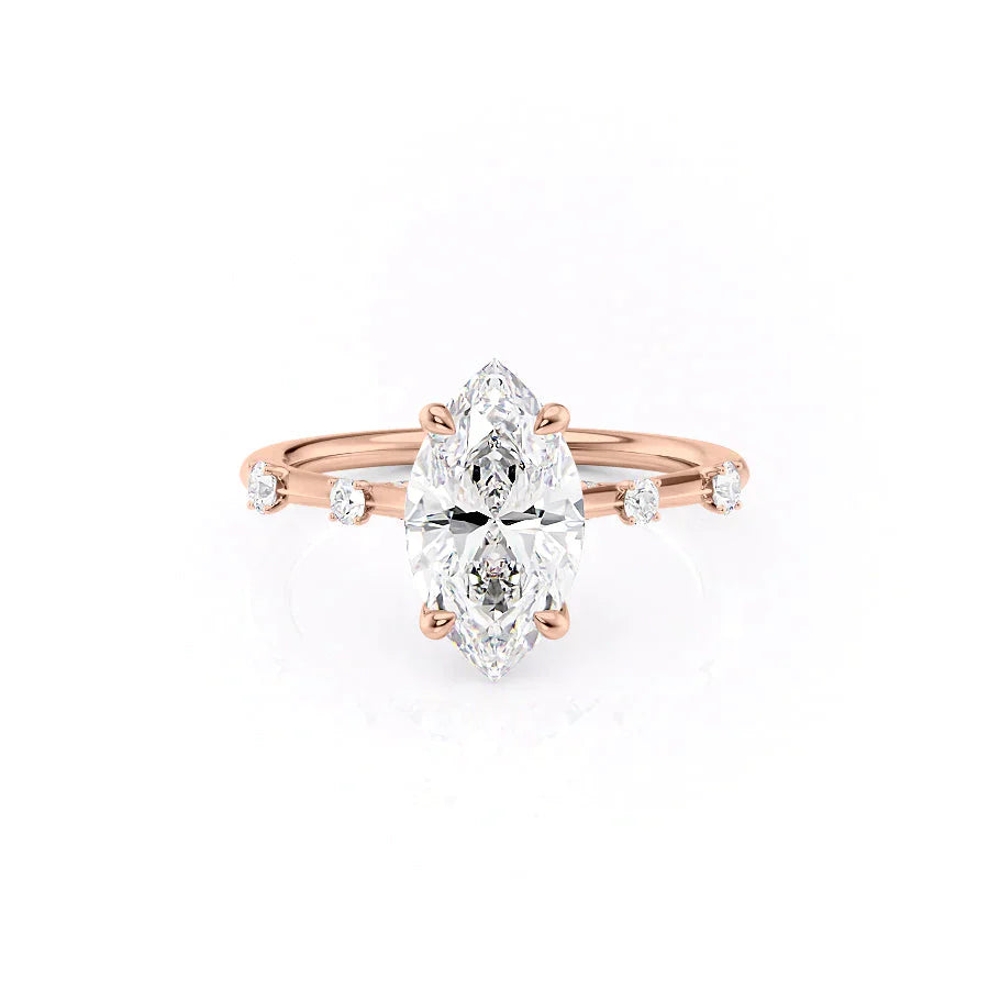 The Serena Set With A 2 Carat Marquise Lab Diamond