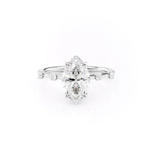 The Serena Set With A 1.5 Carat Marquise Moissanite