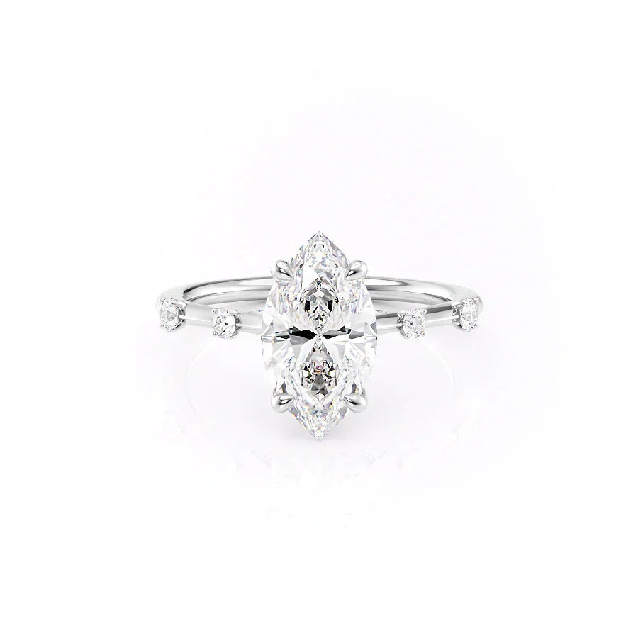 The Serena Set With A 3 Carat Marquise Moissanite