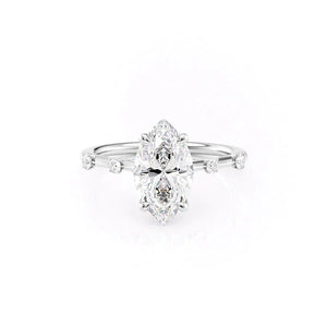 The Serena Set With A 1 Carat Marquise Lab Diamond