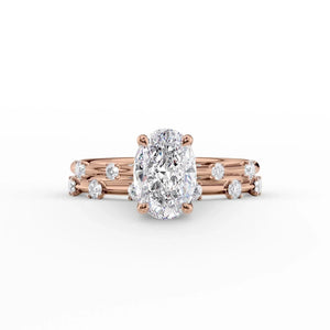 The Serena Set With A 4 Carat Oval Moissanite