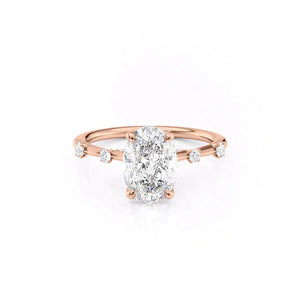 The Serena Set With A 1 Carat Oval Lab Diamond