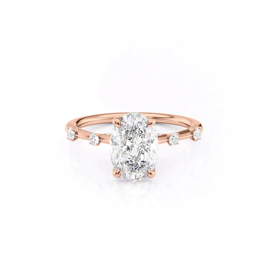 The Serena Set With A 2.5 Carat Oval Moissanite