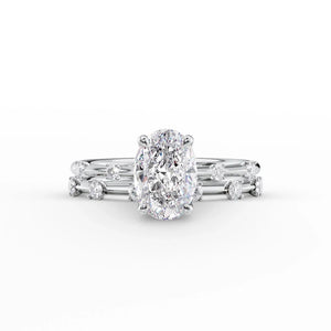 The Serena Set With A 1.5 Carat Oval Moissanite