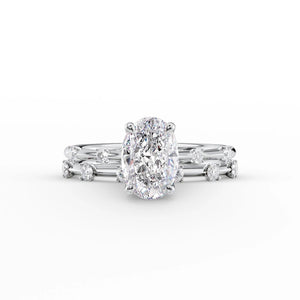 The Serena Set With A 3.5 Carat Oval Moissanite
