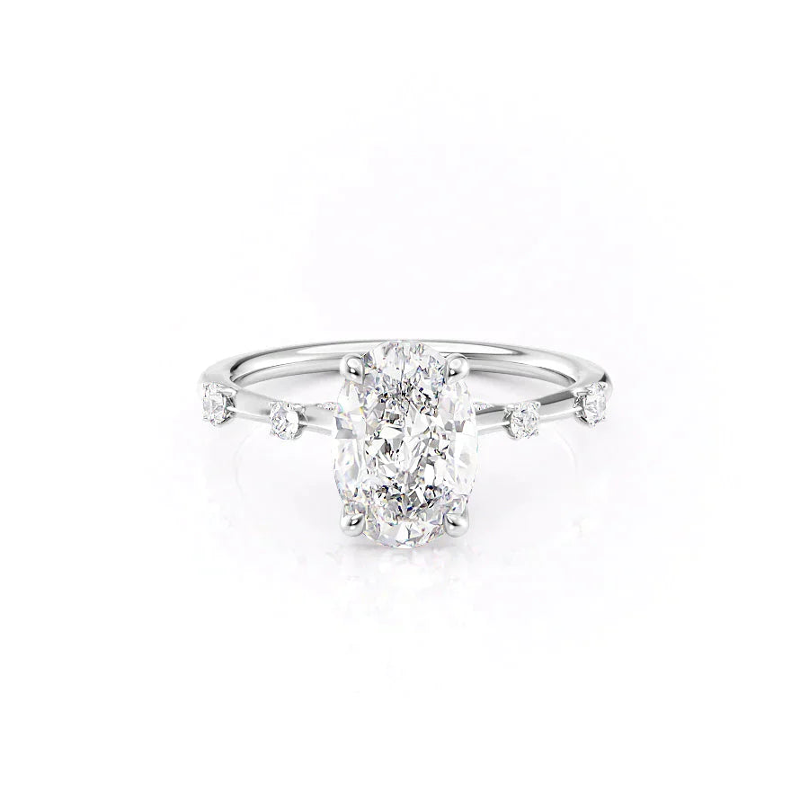 The Serena Set With A 4 Carat Oval Moissanite