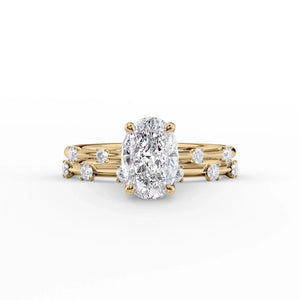 The Serena Set With A 1 Carat Oval Lab Diamond