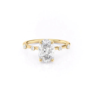 The Serena Set With A 4 Carat Oval Moissanite