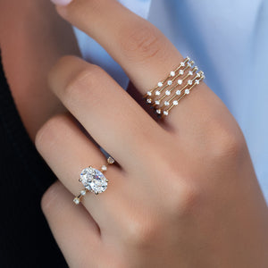 The Serena Set With A 4 Carat Oval Moissanite