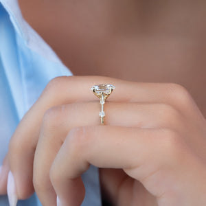 The Serena Set With A 4 Carat Oval Moissanite