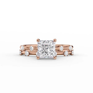 The Serena Set With A 2.5 Carat Princess Lab Diamond