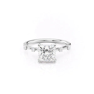 The Serena Set With A 4 Carat Princess Moissanite