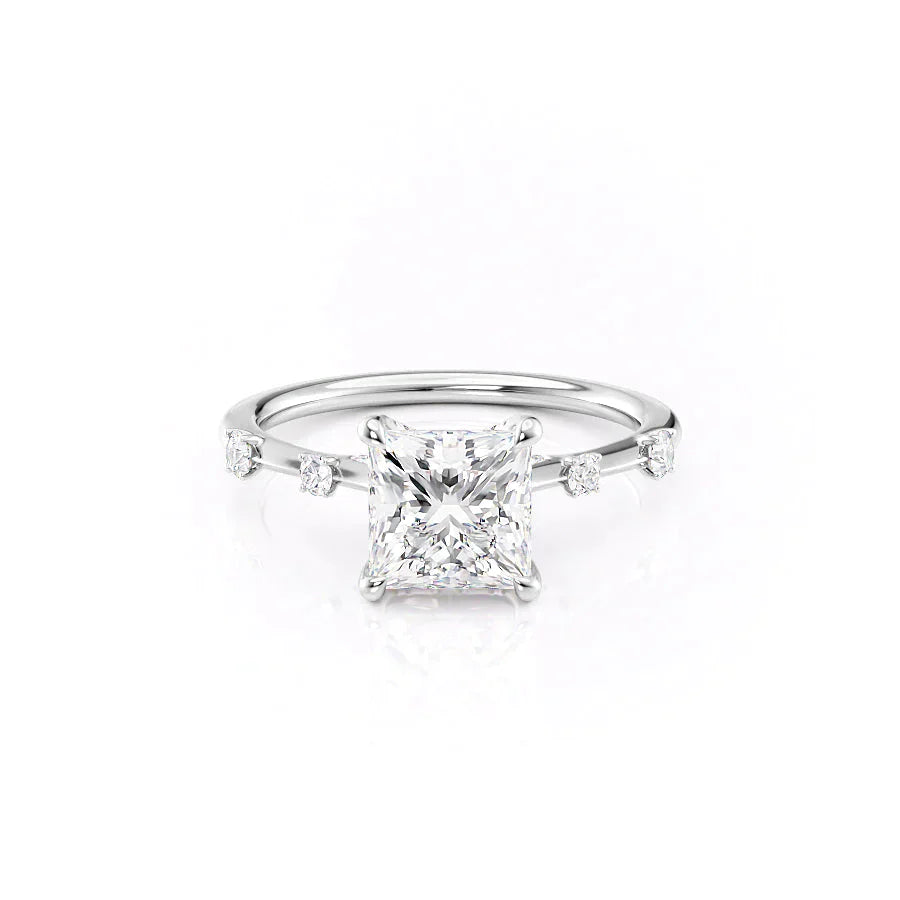 The Serena Set With A 3 Carat Princess Lab Diamond