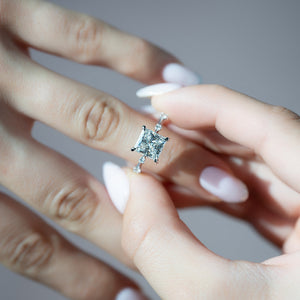 The Serena Set With A Princess Lab Diamond
