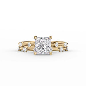 The Serena Set With A 1 Carat Princess Lab Diamond