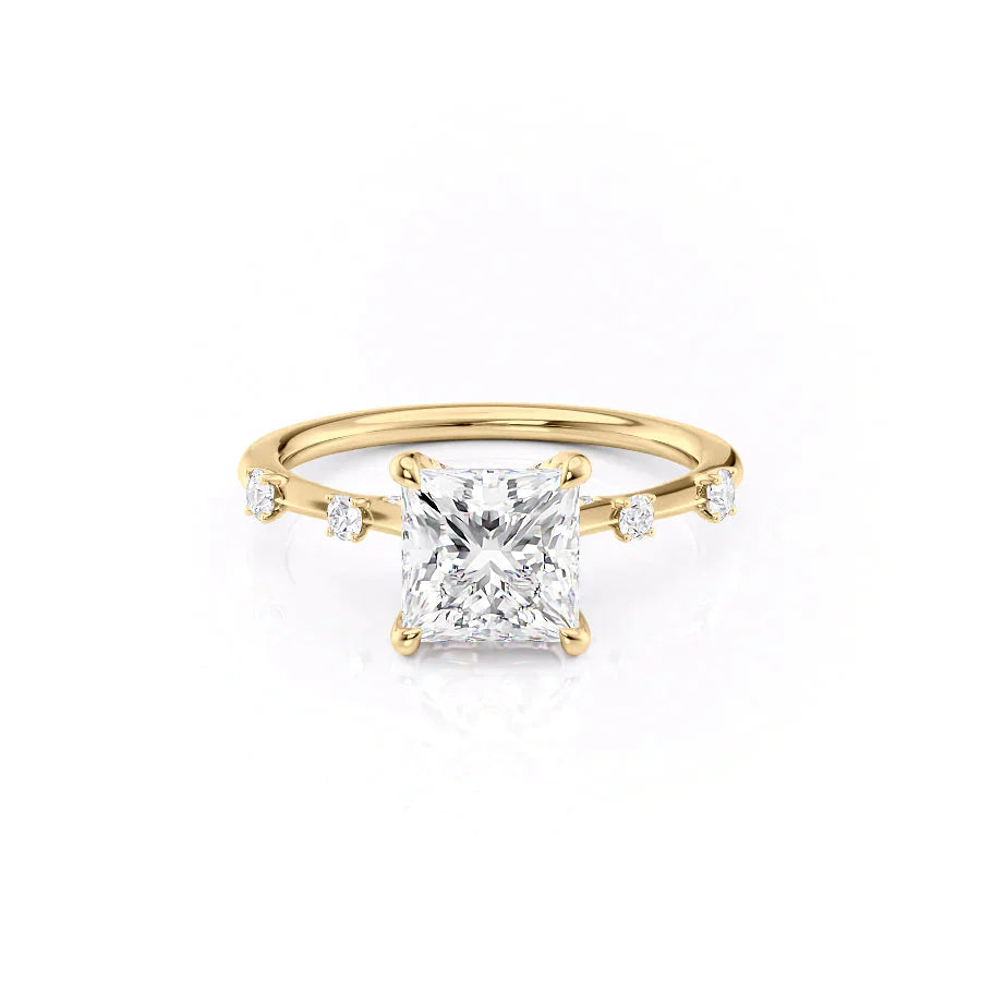 The Serena Set With A 3 Carat Princess Moissanite