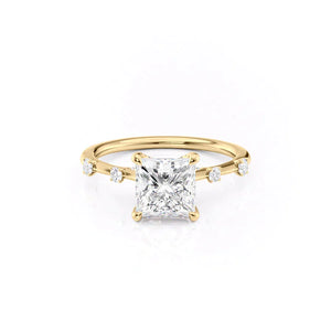 The Serena Set With A 3 Carat Princess Lab Diamond