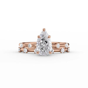 The Serena Set With A 2.5 Carat Pear Lab Diamond