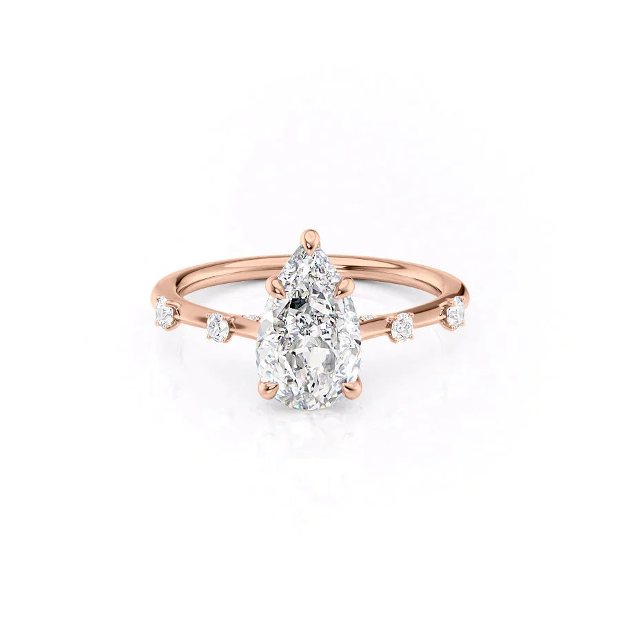 The Serena Set With A 2.5 Carat Pear Moissanite