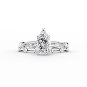 The Serena Set With A 4 Carat Pear Moissanite