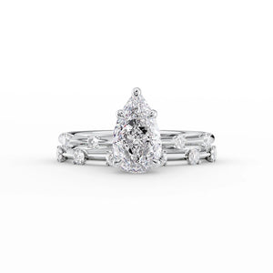 The Serena Set With A 4.5 Carat Pear Moissanite