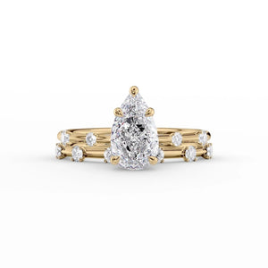 The Serena Set With A 1.5 Carat Pear Lab Diamond