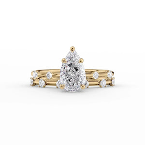 The Serena Set With A 3.5 Carat Pear Moissanite