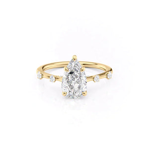 The Serena Set With A 1 Carat Pear Lab Diamond