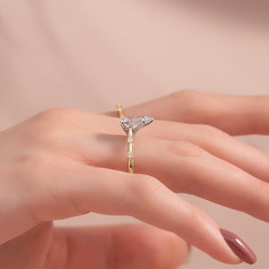 The Serena Set With A 1.5 Carat Pear Lab Diamond