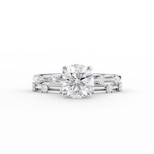 The Serena Set With A 3.5 Carat Round Moissanite