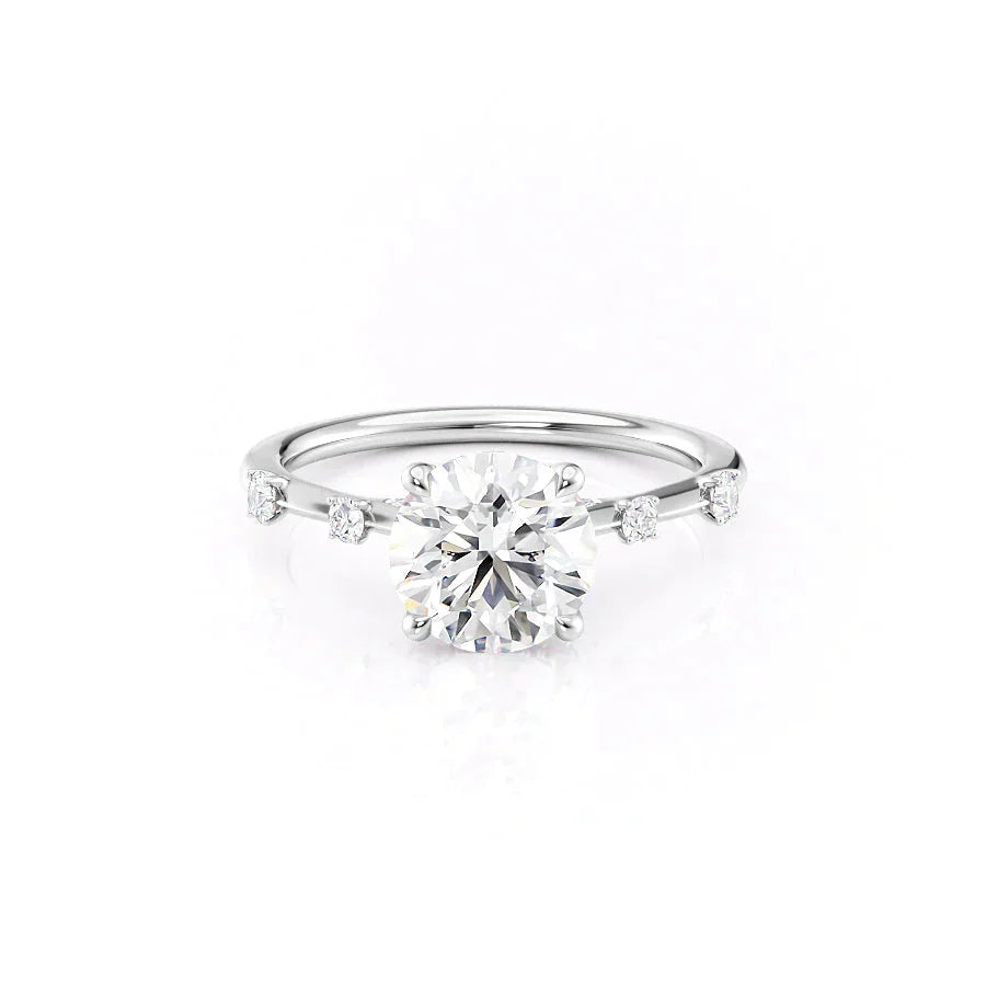 The Serena Set With A 2.5 Carat Round Moissanite