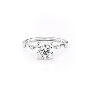 The Serena Set With A 3 Carat Round Lab Diamond