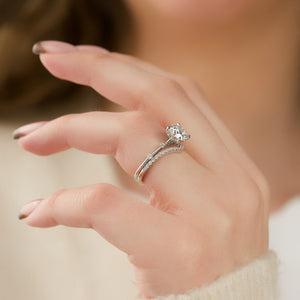 The Serena Set With A 3.5 Carat Round Moissanite