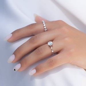 The Serena Set With A 3.5 Carat Round Moissanite